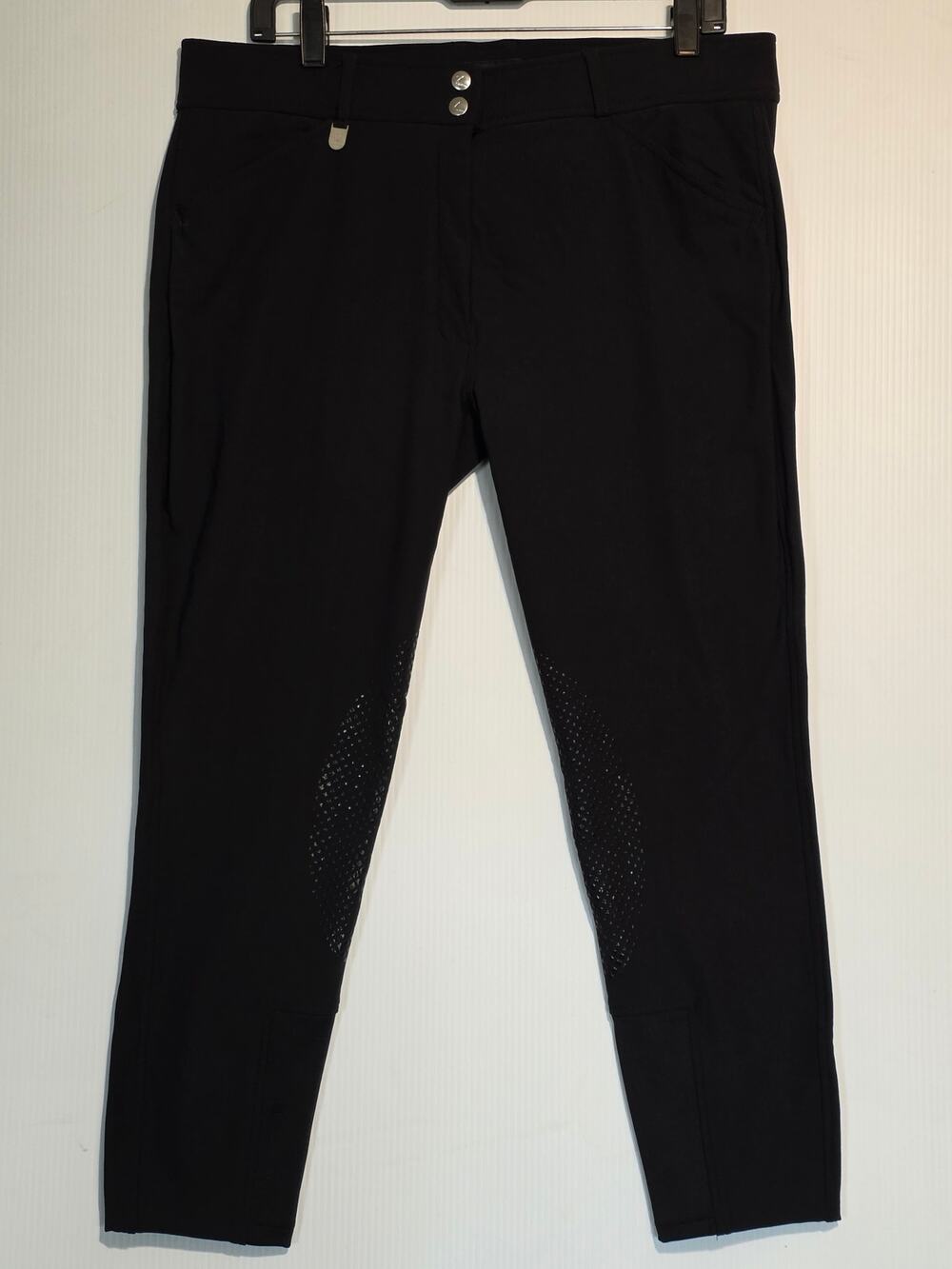 Horze Black Silicone Knee Patch Riding Breeches Size 34 US Equestrian Pants